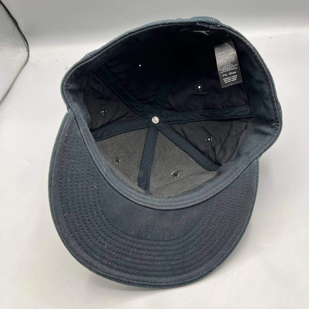 Air Jordan Nicknames Hat Men 7 1/8 Navy Embroidered‎ Jumpman Fitted Cap